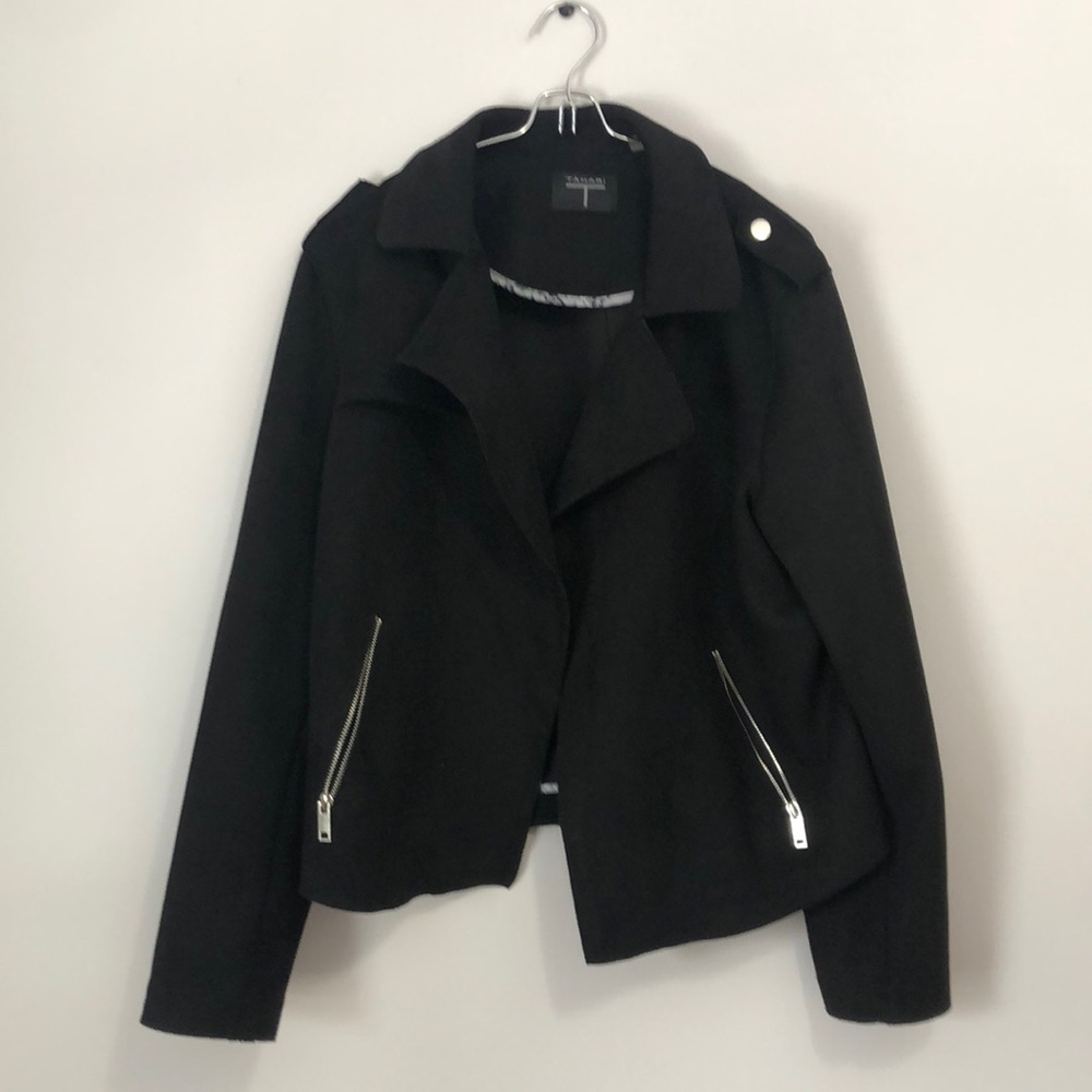 L Tahari Faux Suede Jacket